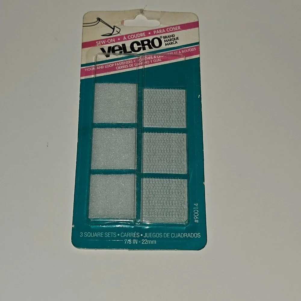 VTG Velcro Brand Lot White Sew-On Squares Black Adjustable Waistband Circle READ